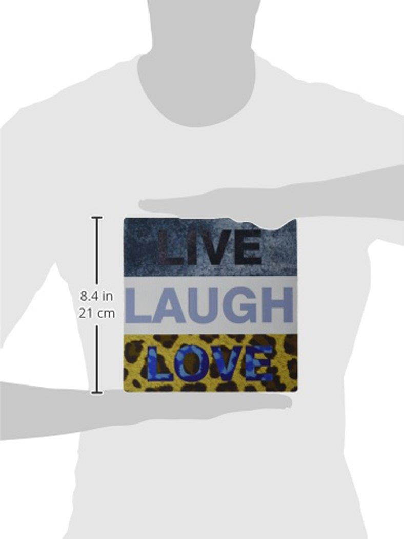 3Drose 8 X 8 X 0.25 Inches Mouse Pad Live, Laugh, Love Trio Animal Print - Inspirational Word Art (mp_59976_1)