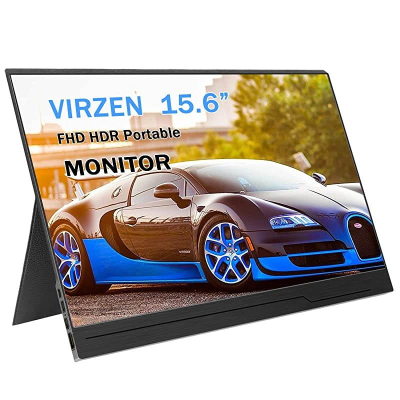 Monitor 1920x1080 Display 15.6-inch Super Thin IPS Gaming Monitor Screen USB-C for Laptop Computer Mac Phone HDMI Device,PS4 Xbox,Nintendo,Raspberry pi, Mac Mini,Mobile with Leather Case
