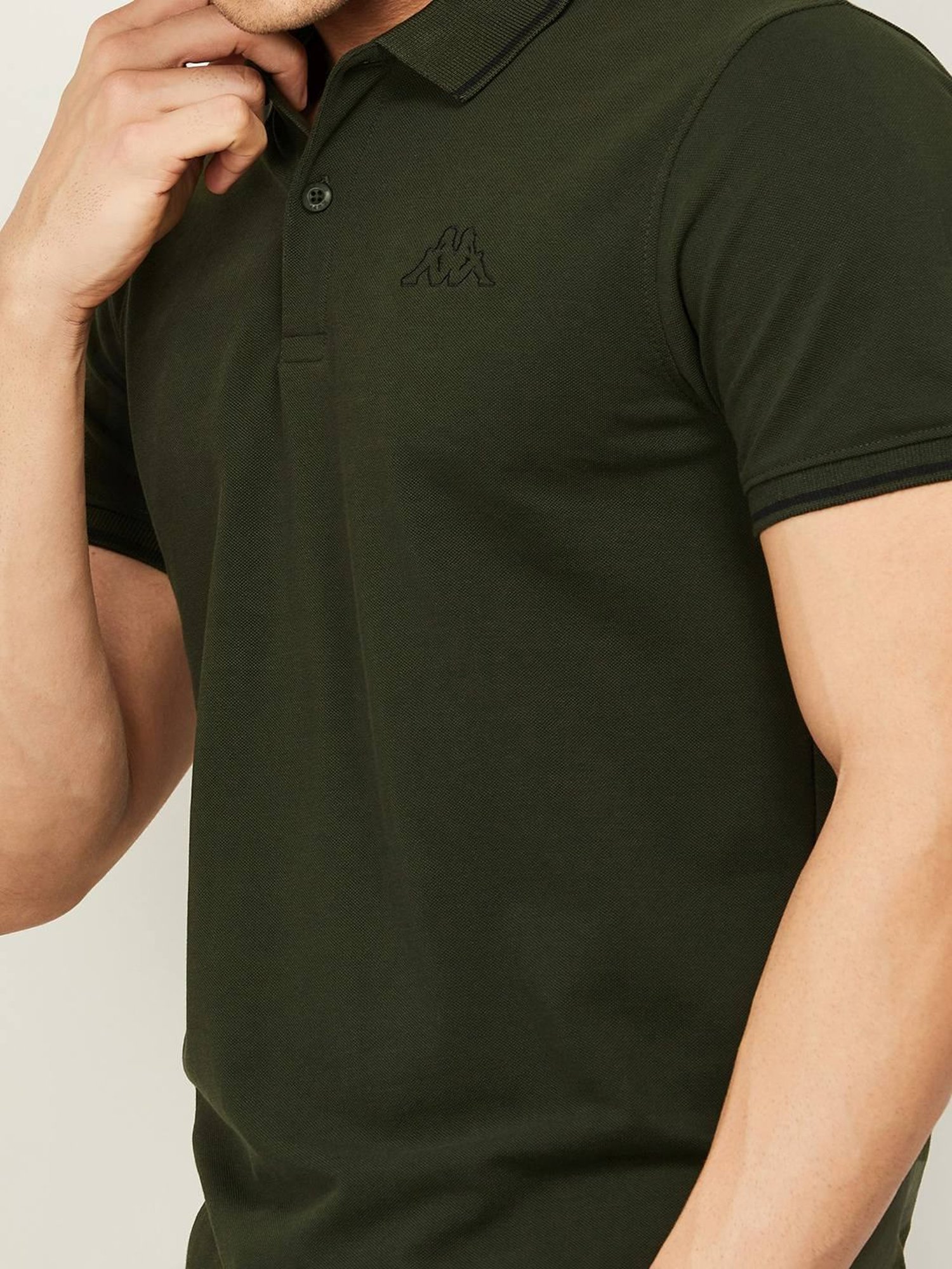 KAPPA Dark Olive Regular Fit Polo T-Shirt