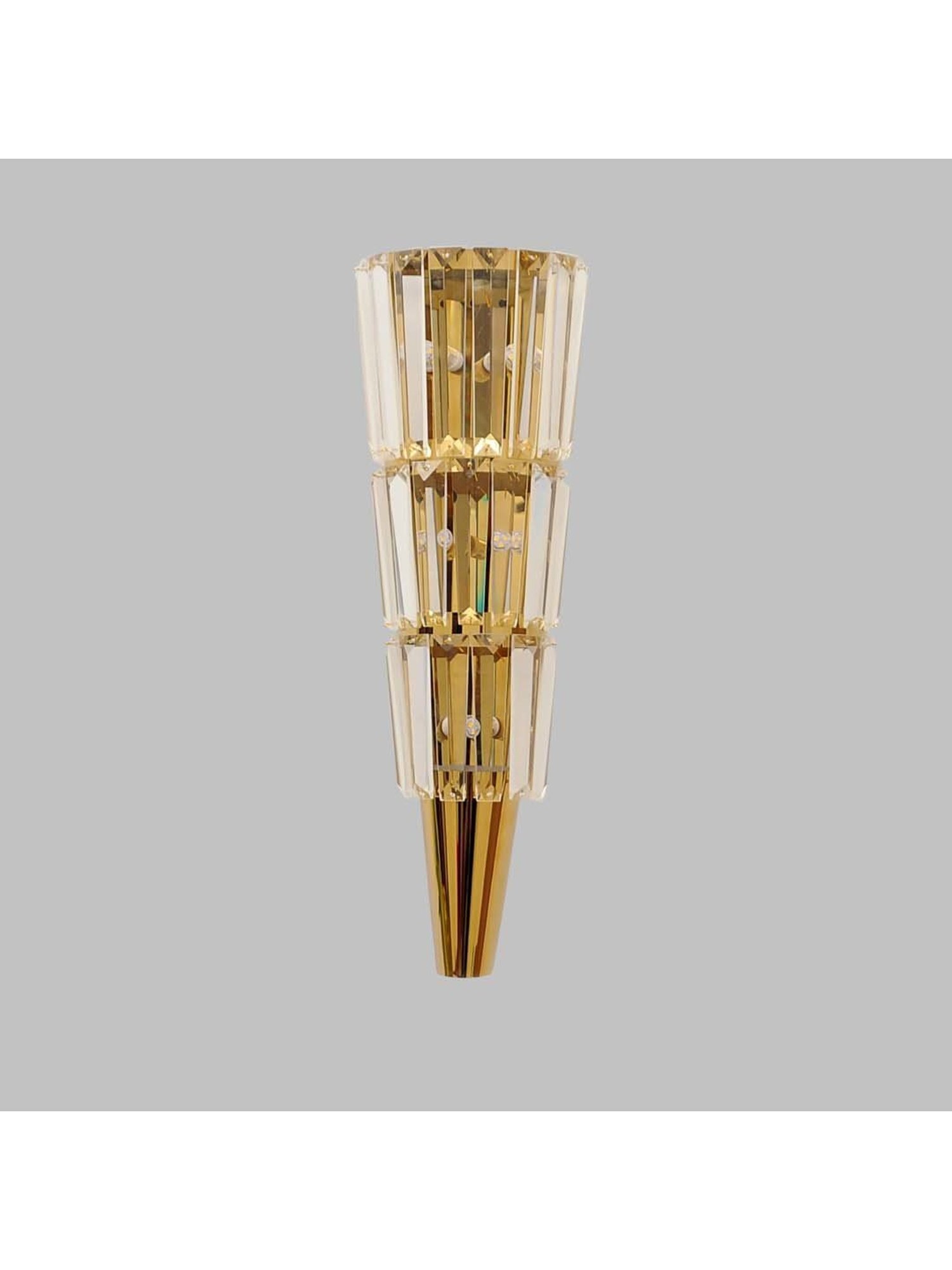 Kapoor E Illuminations Elements Golden & Transparent Metal LED Wall Light - Set of 1