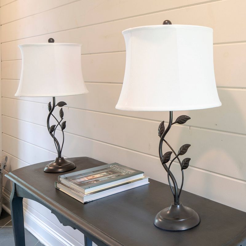 Set of 2 Olivia Leaf Table Lamps Bronze - Decor Therapy