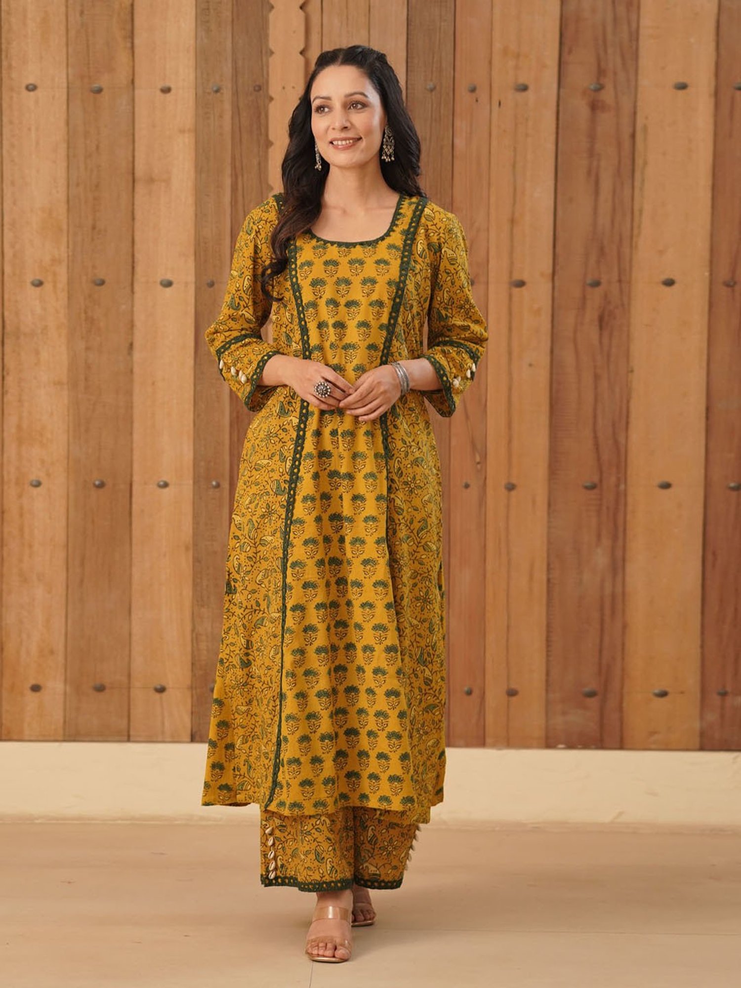 Love Chic Ajrakh Cotton Palazzo with crochet lace