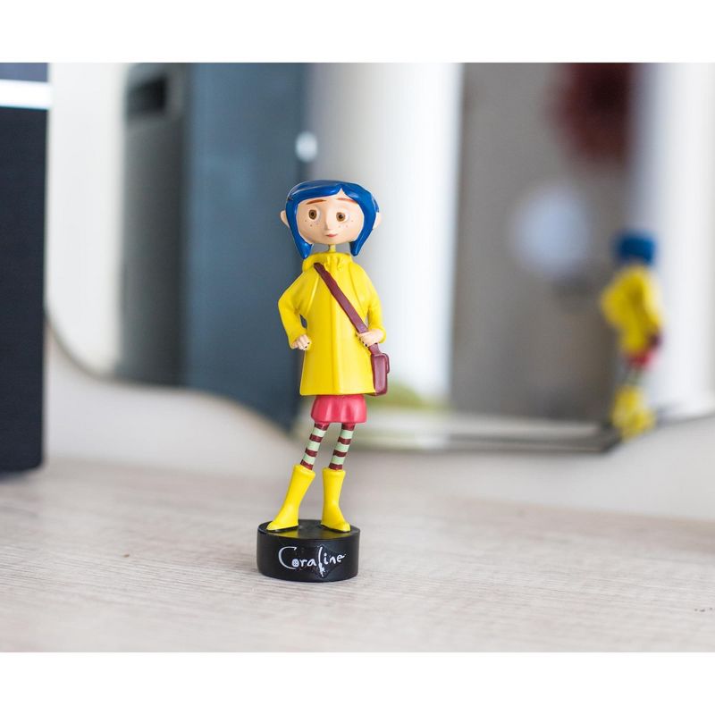Surreal Entertainment Coraline in Rain Coat PVC Bobble Figure | 5 Inches Tall
