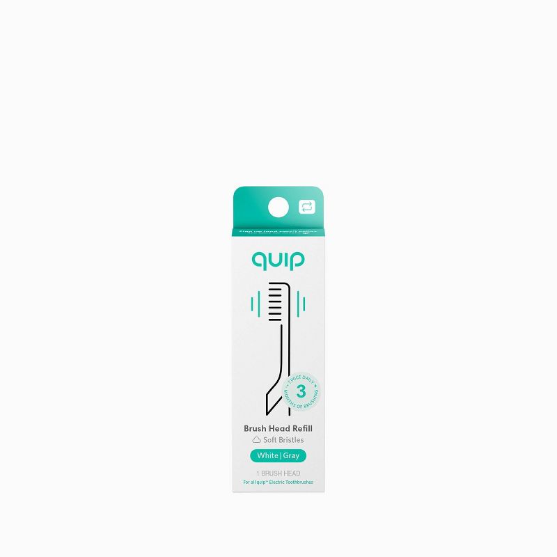 quip Electric Toothbrush Head Refill - Soft-Bristles - White/Gray