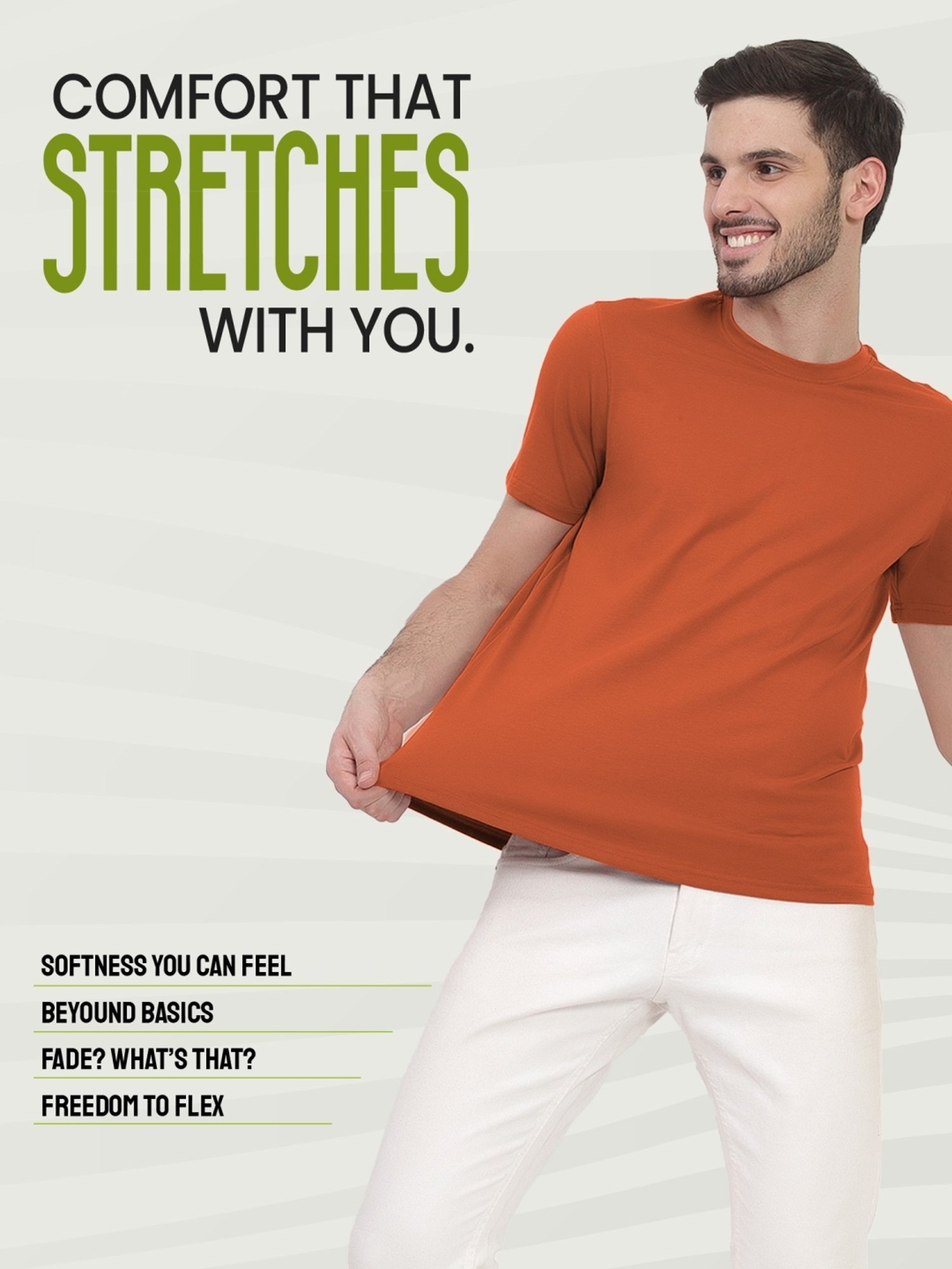 Freecultr Moss Green & Rust Orange Cotton Regular Fit T-Shirt - Pack Of 2