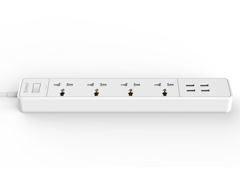 ORICO 4 Outlet Power Strip with Surge Protector, 4 USB Intelligence Charging Ports ( Max 5V2.4A) for iPhone 7/ 7Puls/6S/6S P/5SE/iPad/LG/Samsung/HTC