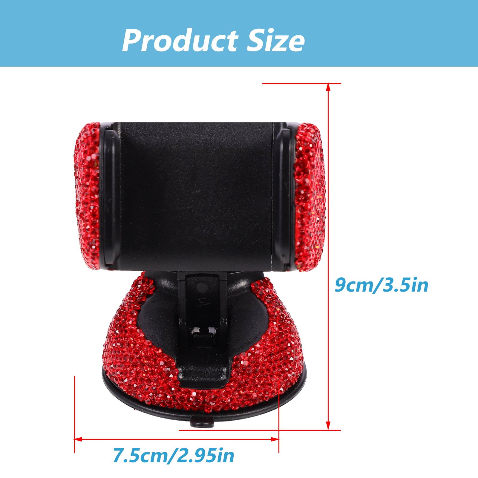 1pc Rhinestone Air Outlet Dashboard Navigation Suction Cup Mobile Phone Rack