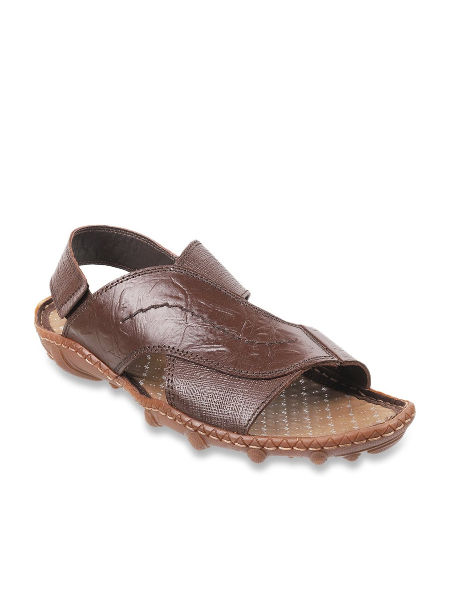 J. Fontini by Mochi Men's Brown Back Strap Sandals