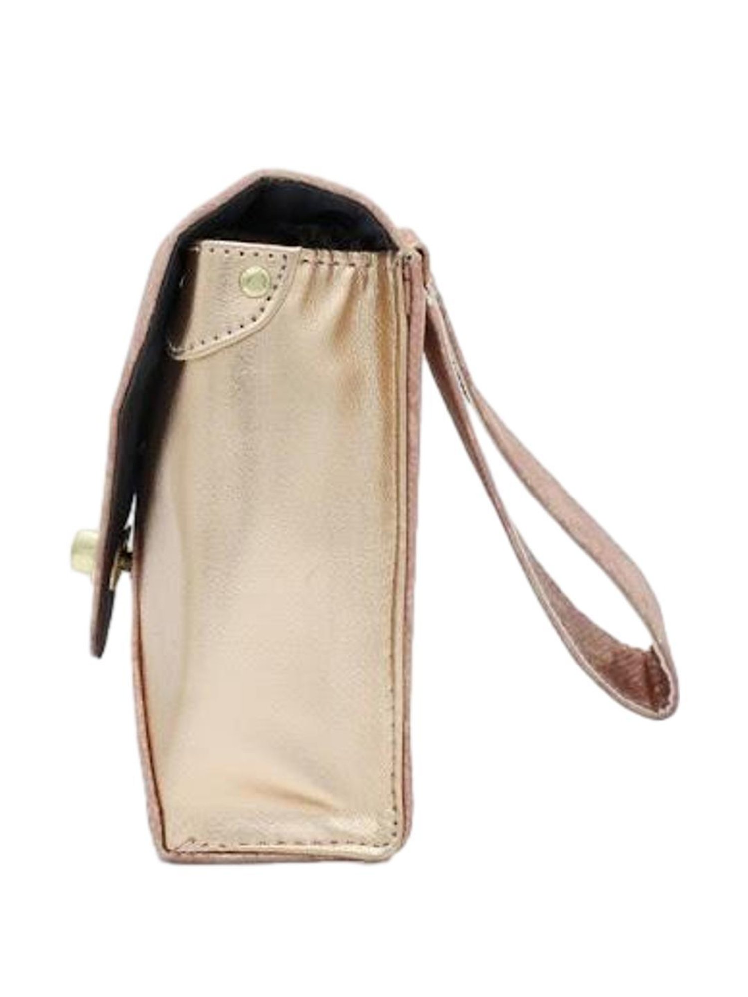 THE HOLISTIK Glititer Rose Gold Textured Medium Handbag