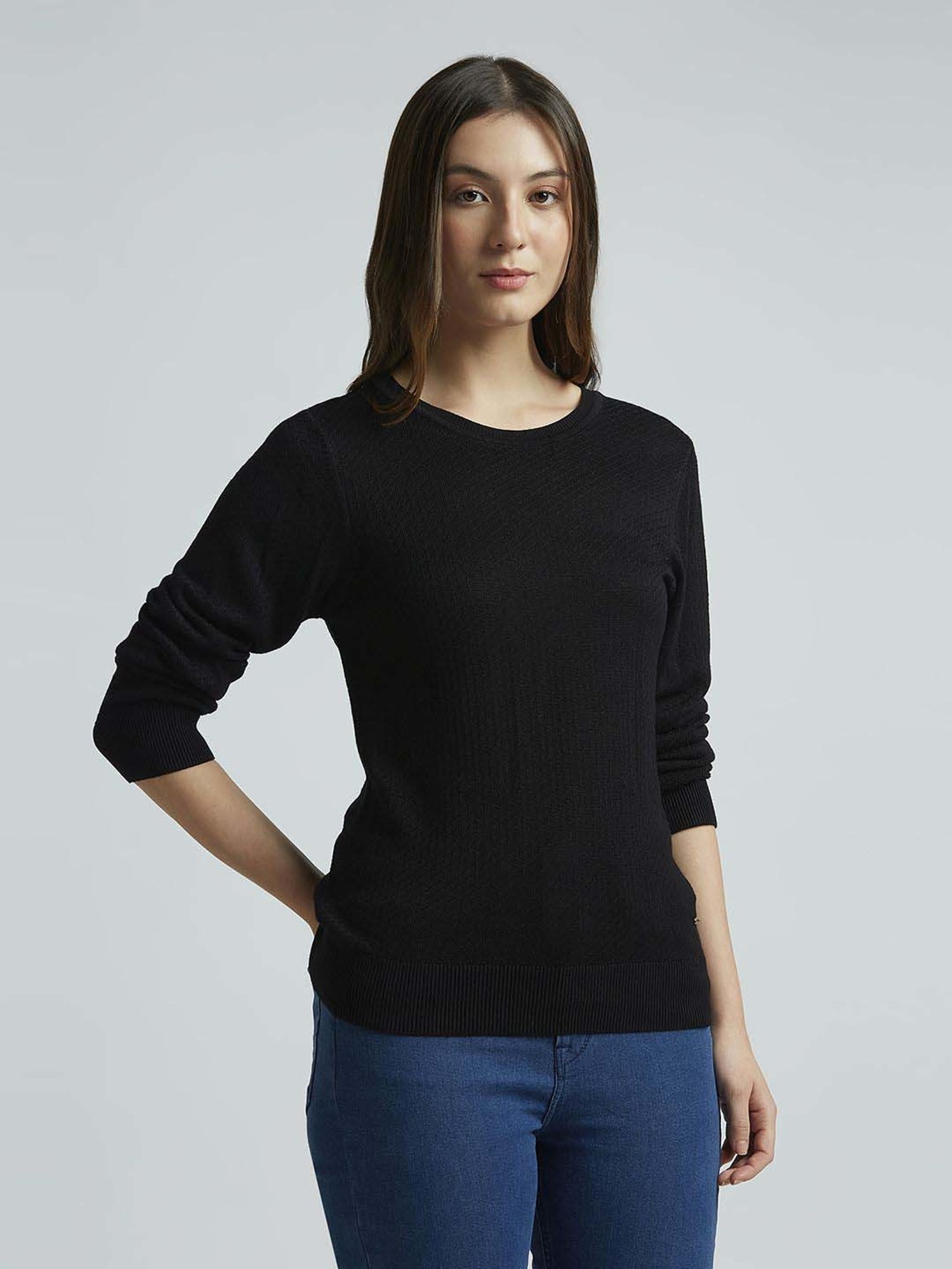 Pepe Jeans Black Self Pattern Top