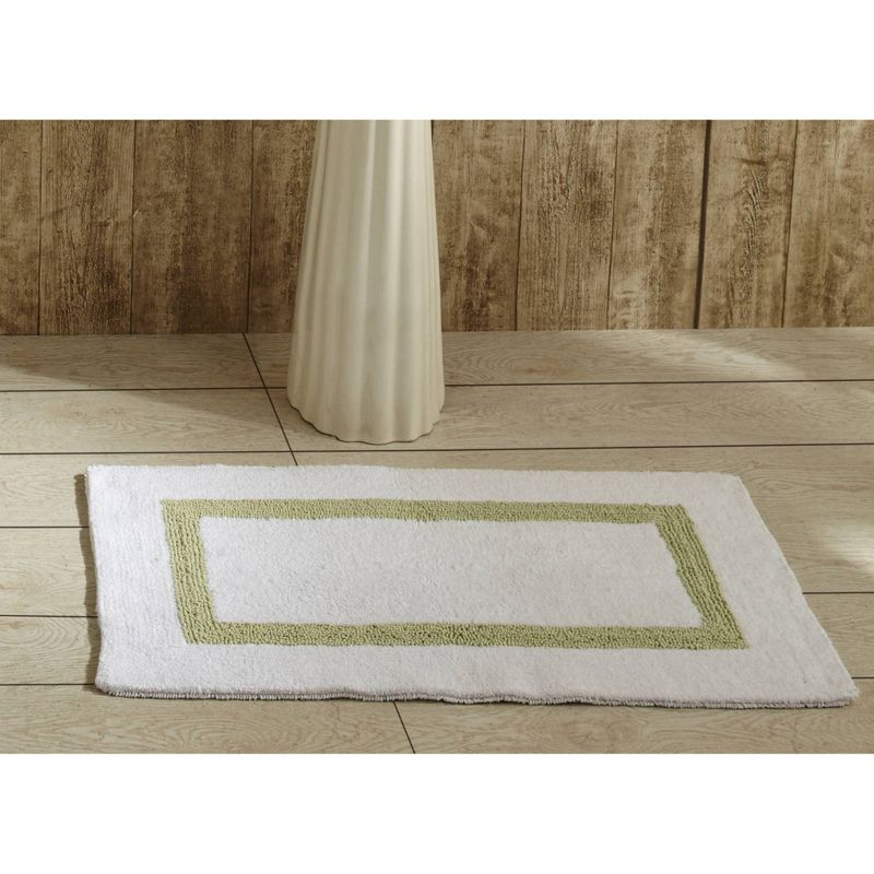 2pc Hotel Collection Bath Rug Set White/Sage - Better Trends