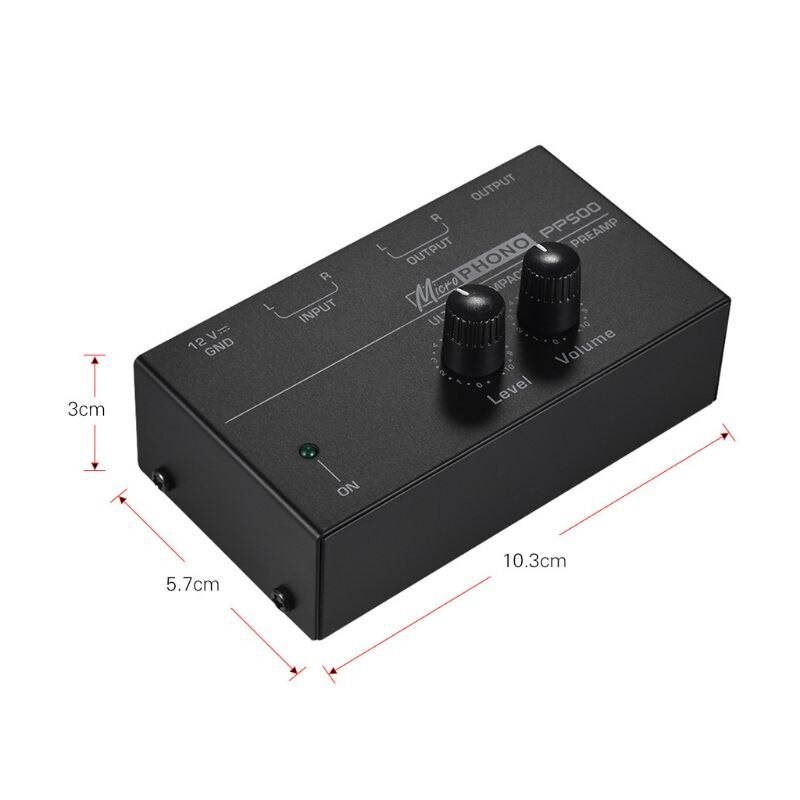 PP500 Phono Preamp Preamplifier with Level Volume Controls RCA 1/4" TRS (1pcs)