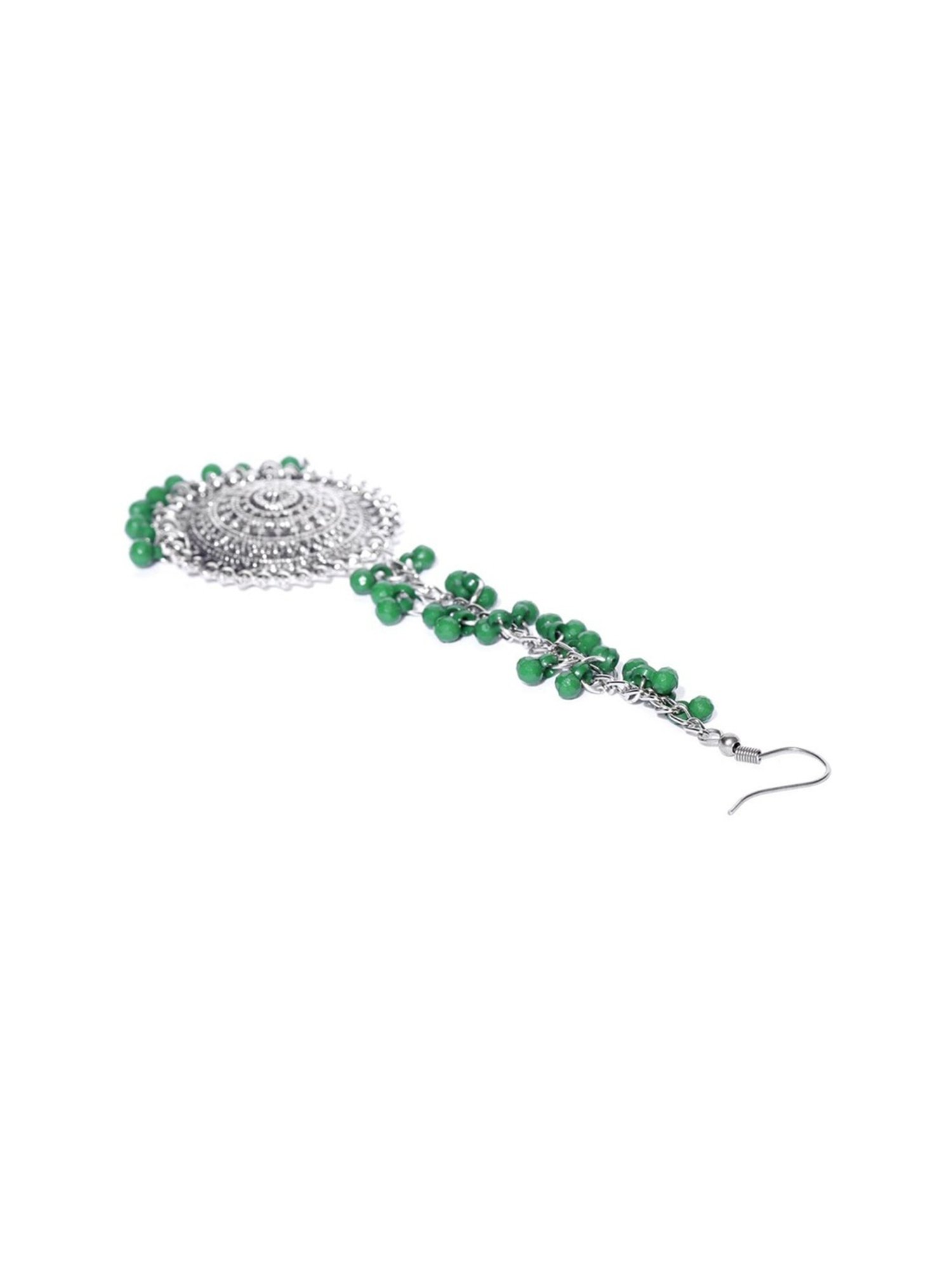 YouBella Stylish Latest Design Green Jhumki Earring & Maangtikka Sets