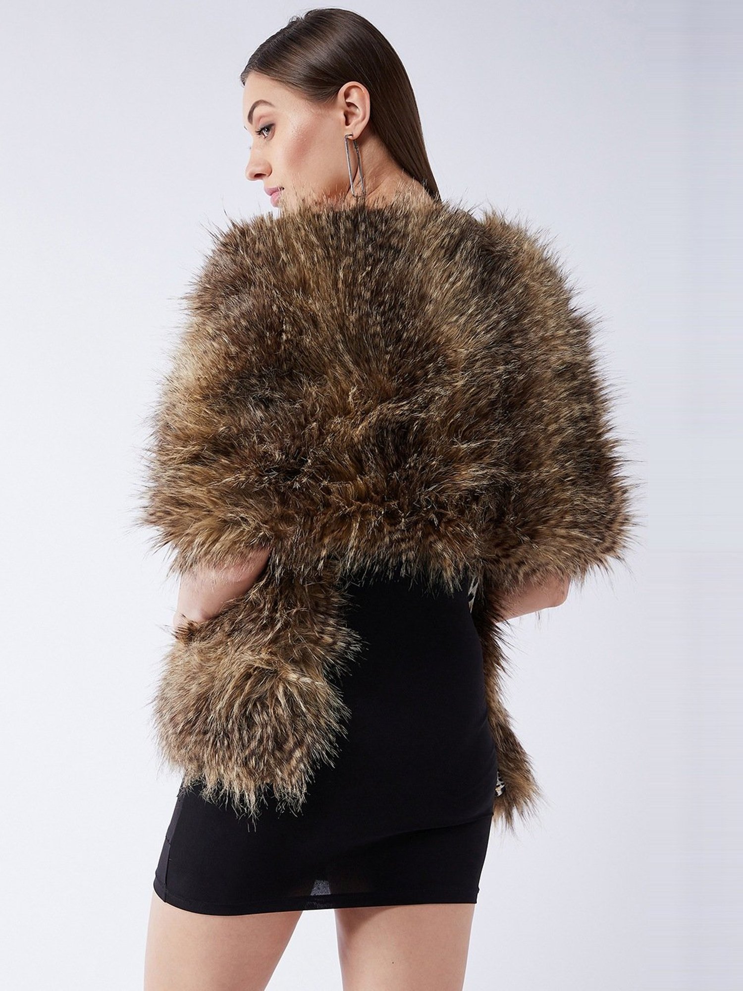 Inweave Brown & Beige Plain Cape