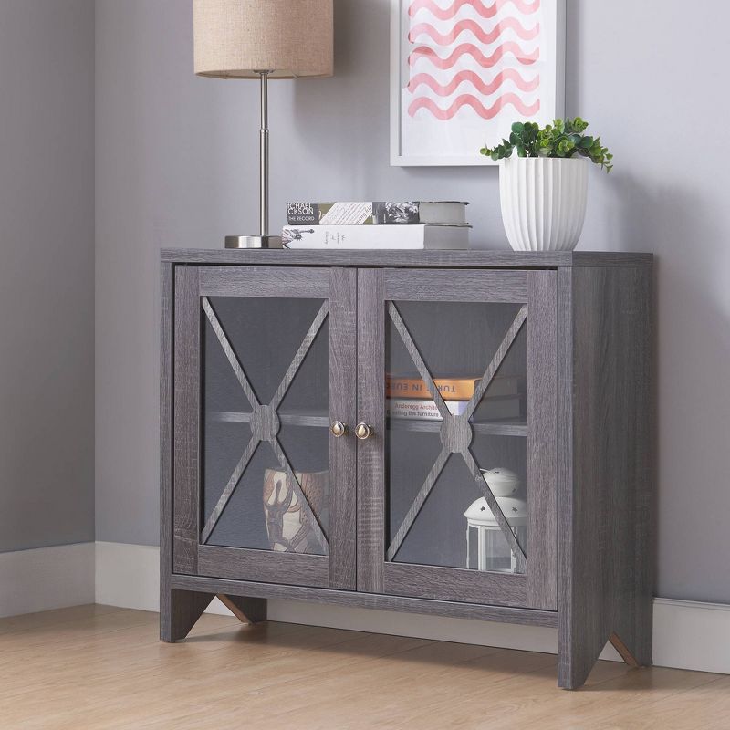 Yanga 1 Shelf Accent Cabinet Distressed Gray - miBasics