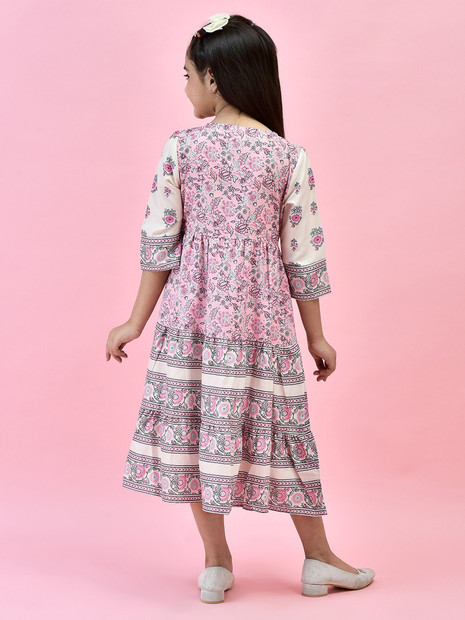 Juniper Girls Pink Floral Print Maxi Dress