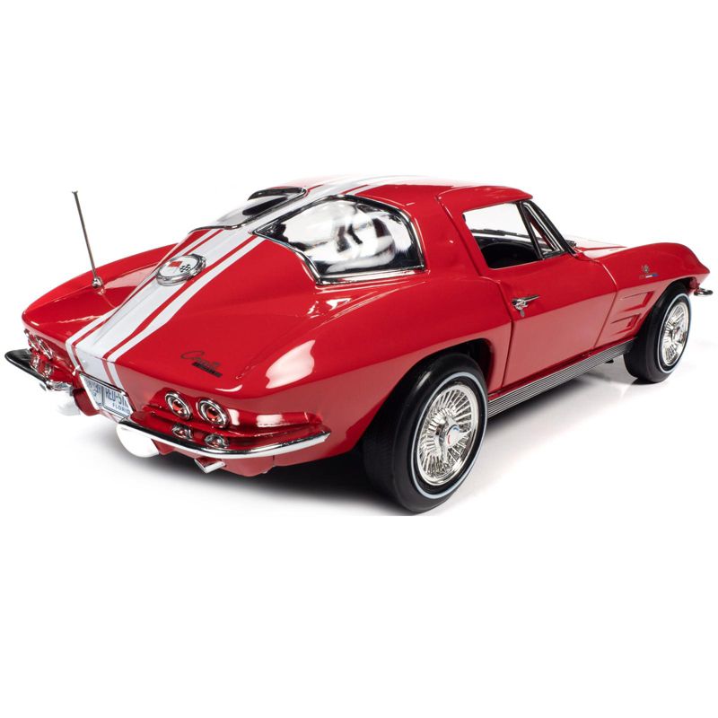 1963 Chevrolet Corvette Stingray Z06 Red w/White Stripes "American Muscle 30th Anniversary" 1/18 Diecast Model Car by Autoworld