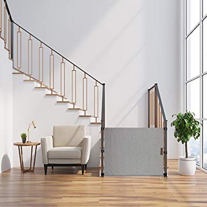 The Stair Barrier Portable Travel Wide Banister to Banister Retractable Fabric Baby and Pet Safety Gate, 42 to 52 Inch, Beyond Sheep Ash