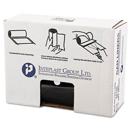 Inteplast Group High-Density Can Liner 40 x 46 45gal 22mic Black 25/Roll 6 Rolls