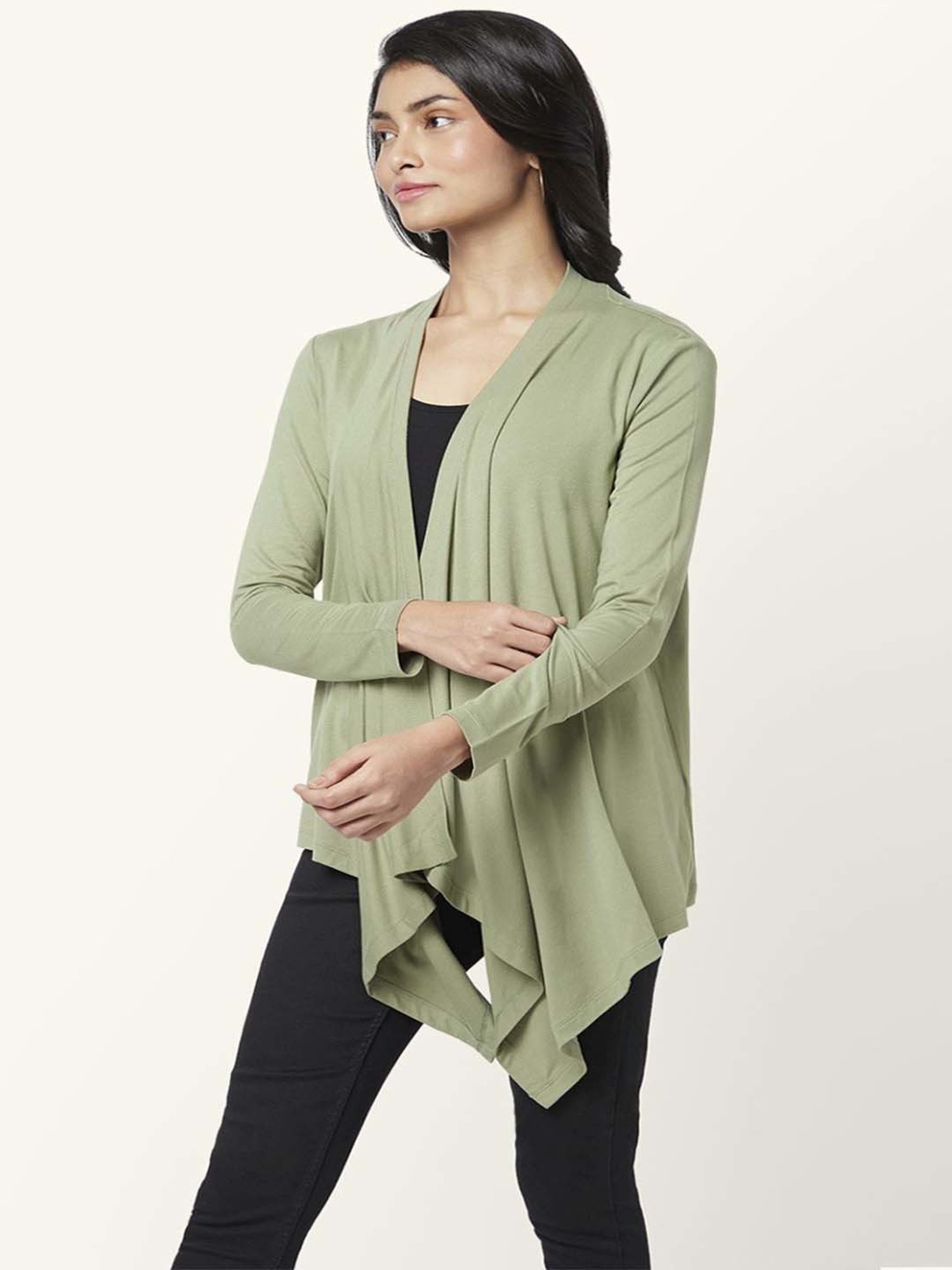 Honey by Pantaloons Green Full Sleeves Shrug