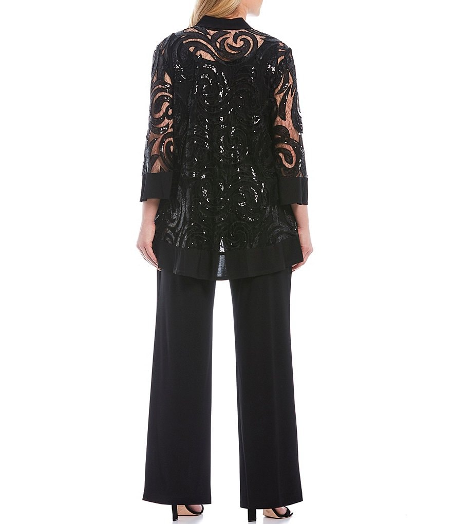 Jessica Howard Plus Size Crew Neck 3/4 Sleeve Printed Trapeze Dress