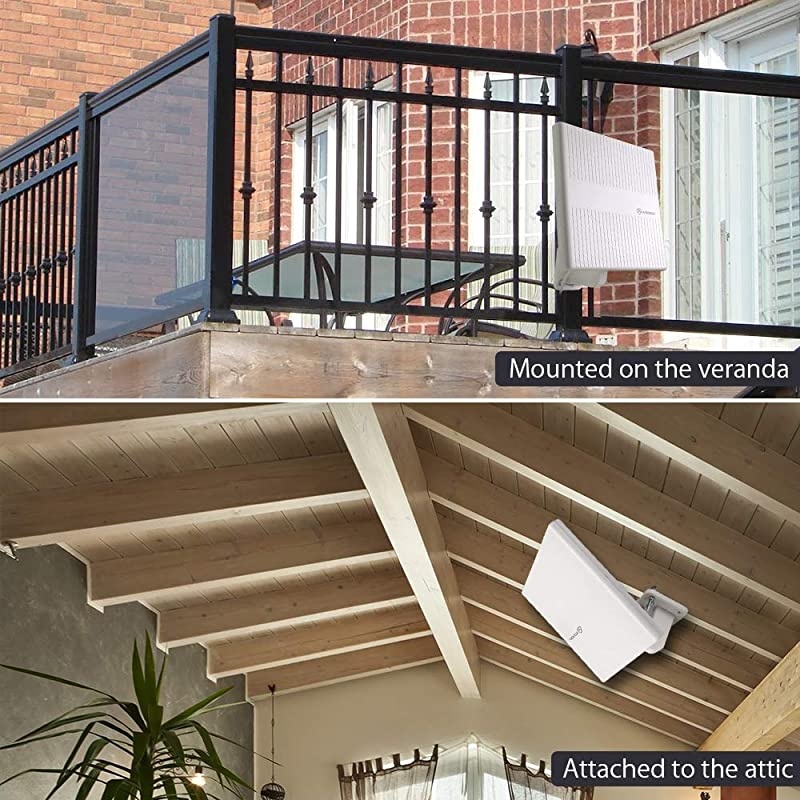 Flat-Panel HDTV Antenna Outdoor, 360&deg; Omni-Directional Amplified TV Antenna for VHF/UHF,Built-in 4G LTE Filter,Support 4K 1080p Channels & All Older TV's for Outdoor,16ft Coaxial Cable