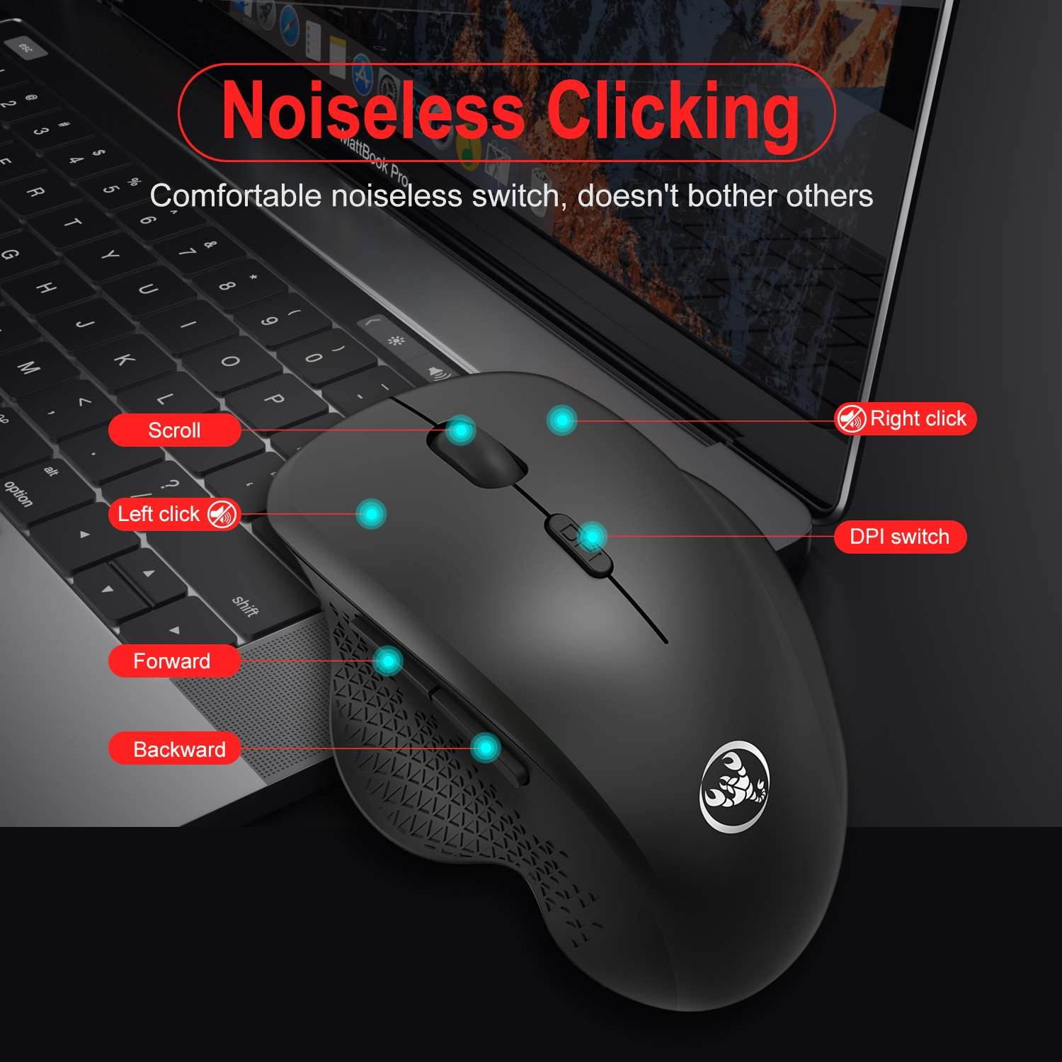 Lejiahong 2.4G USB Wireless Vertical Mouse 6 keys 800/1200/1600 DPI 3 levels DPI Mute Ergonomic Gaming Mouse For Laptop Computer PC