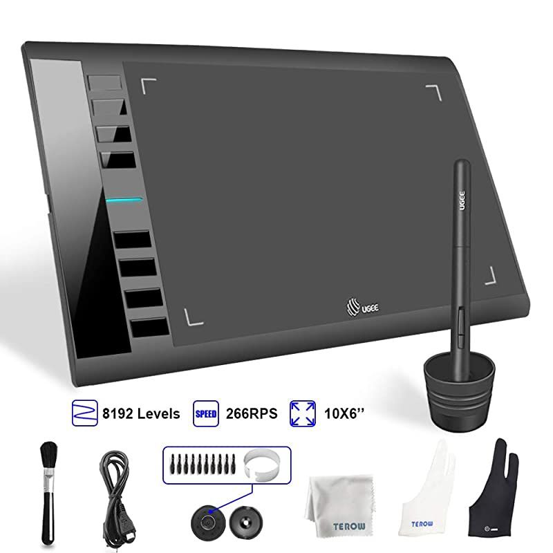 M708 Graphics Tablet 10 x 6 inch Large Active Area Drawing Tablet with 8 Hot Keys 8192 Levels Pen  M708 Graphic Tablets for Paint Digital Art Creation Sketch