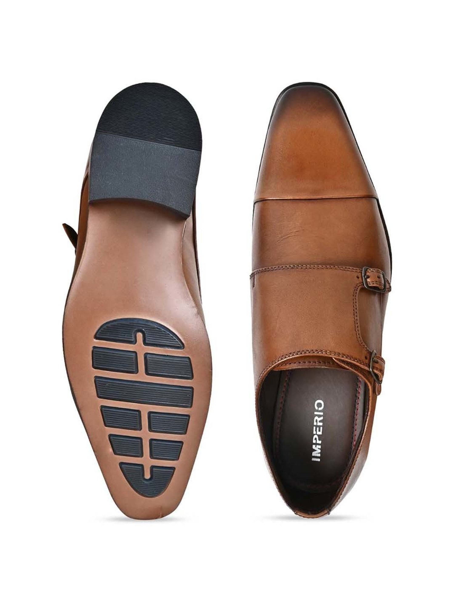Imperio by Regal Men's Tan Monk Shoes