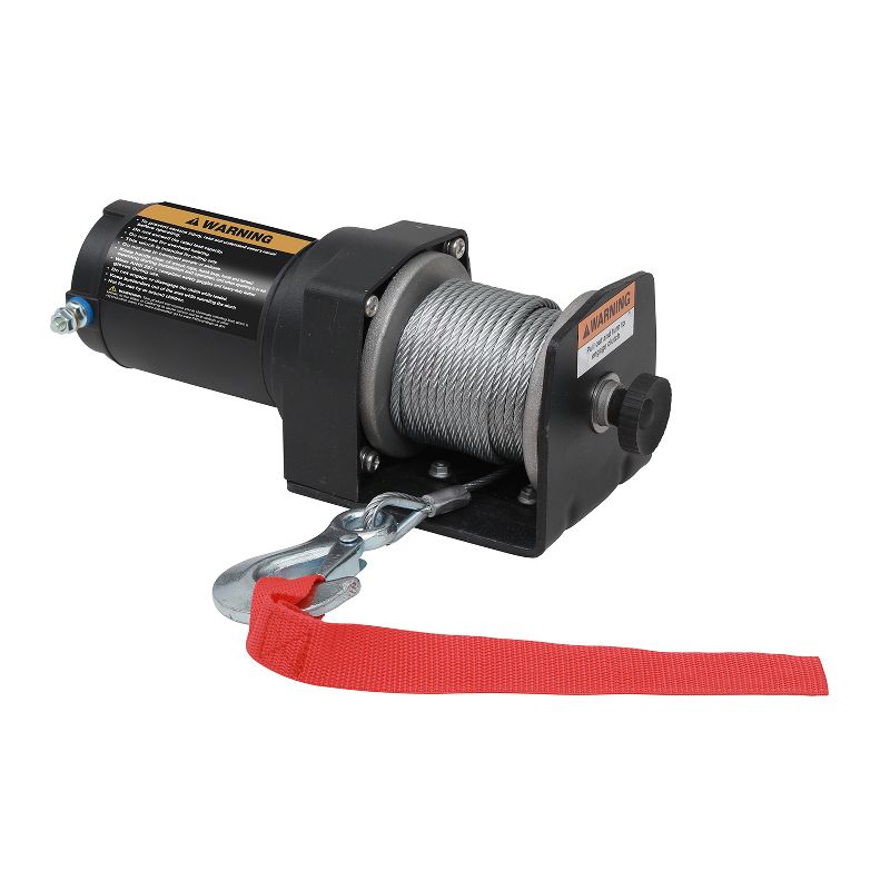 Rockland VMI01 2,000 Pound 12 Volt DC Electric Integrated Winch Kit with Wire Rope and Handlebar Rocker Accessory for ATV Recovery, Shop, and Utility