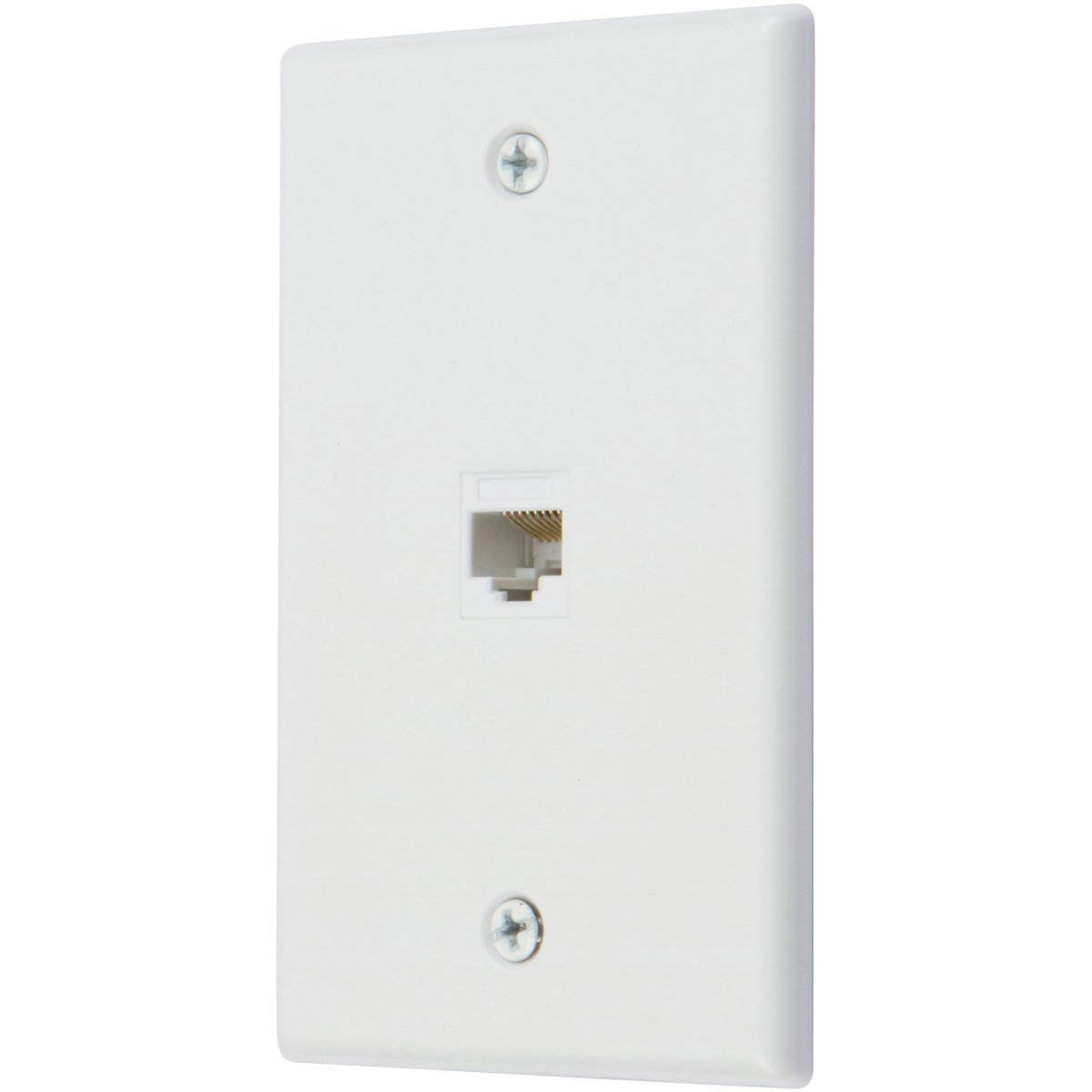 Buyer's Point 1 Port Cat6 Wall Plate, Female-Female  with Single Gang Low Voltage Mounting Bracket Device 1 Port White