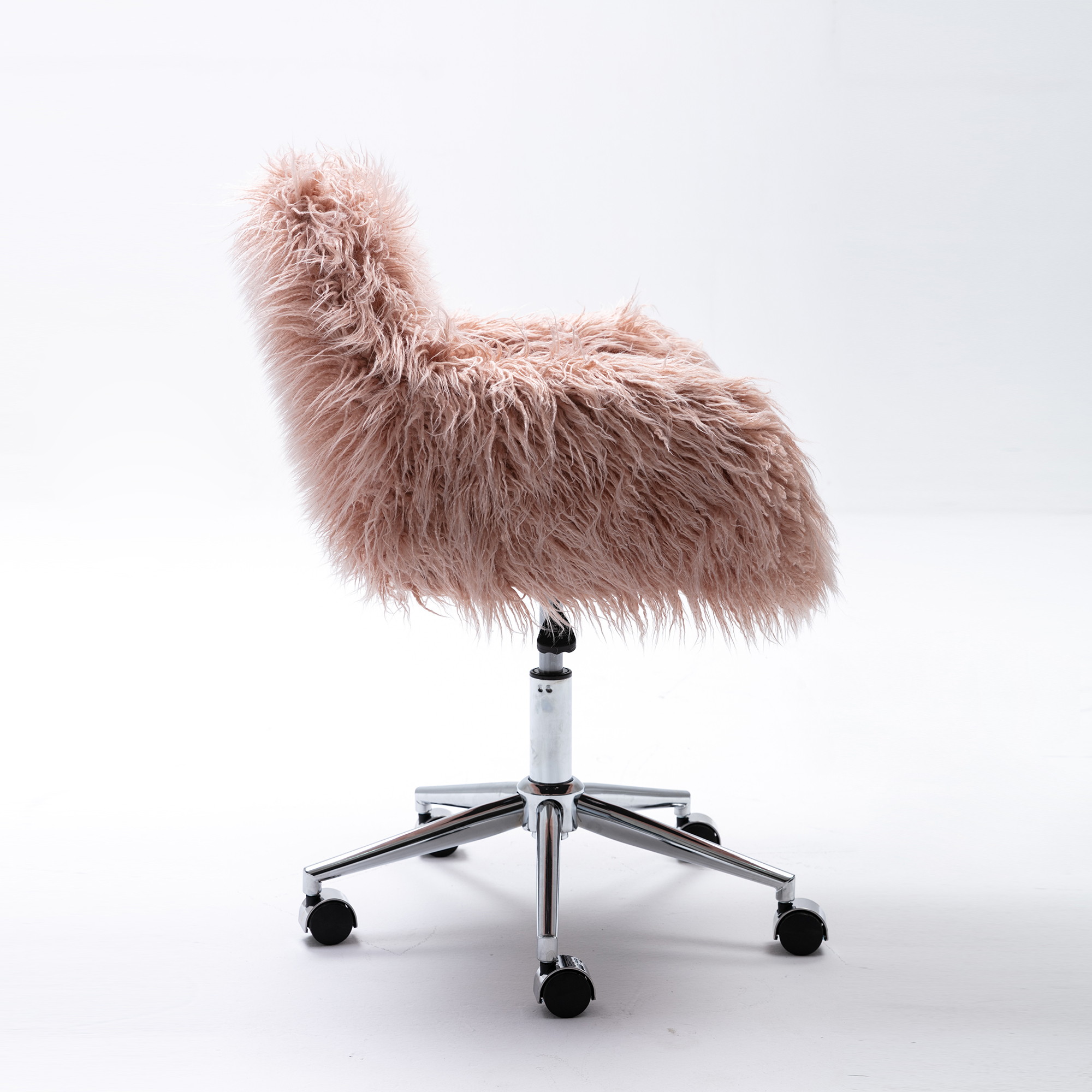 Faux-fur Chrome Base adjustable Office Chair