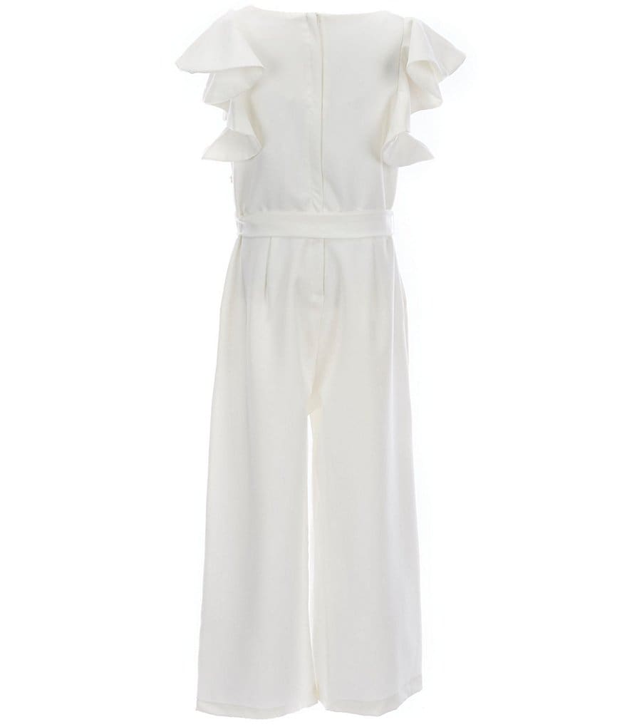 GB GB Girls Social Big Girls 7-16 Ruffle-Sleeve Cropped Jumpsuit