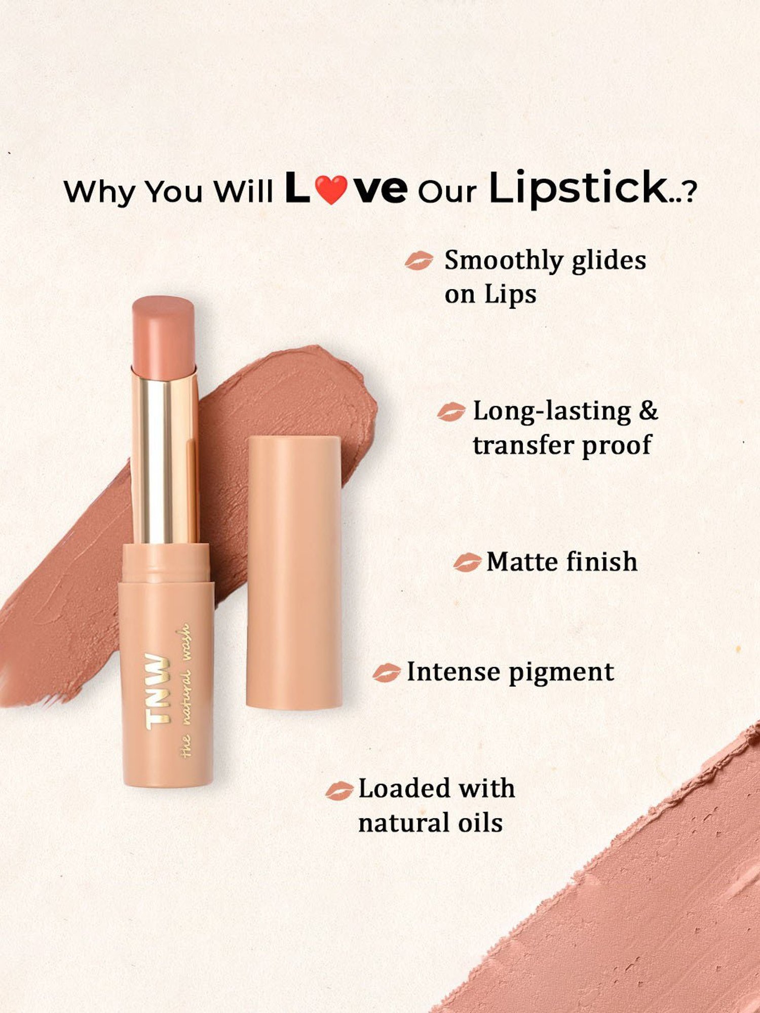 TNW-The Natural Wash Silky Matte Fusion Longstay Lip Color 01 Lunar Dust - 3.5 gm