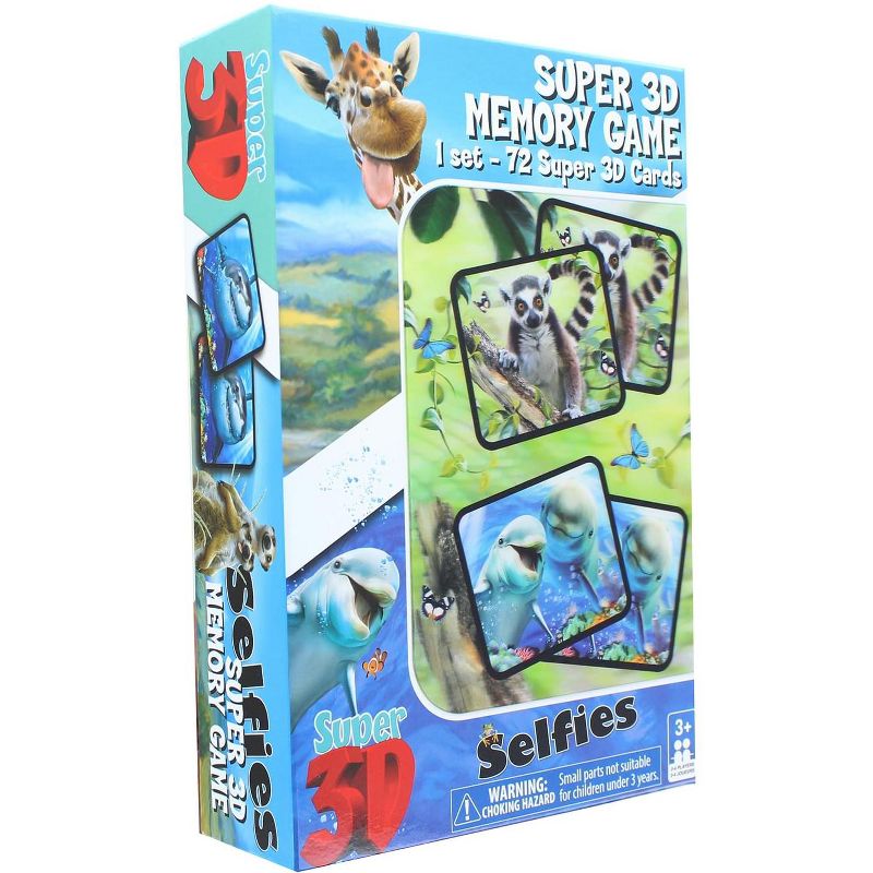 Zoofy International Super 3D Memory Game | 72 Cards | For 2-4 Players