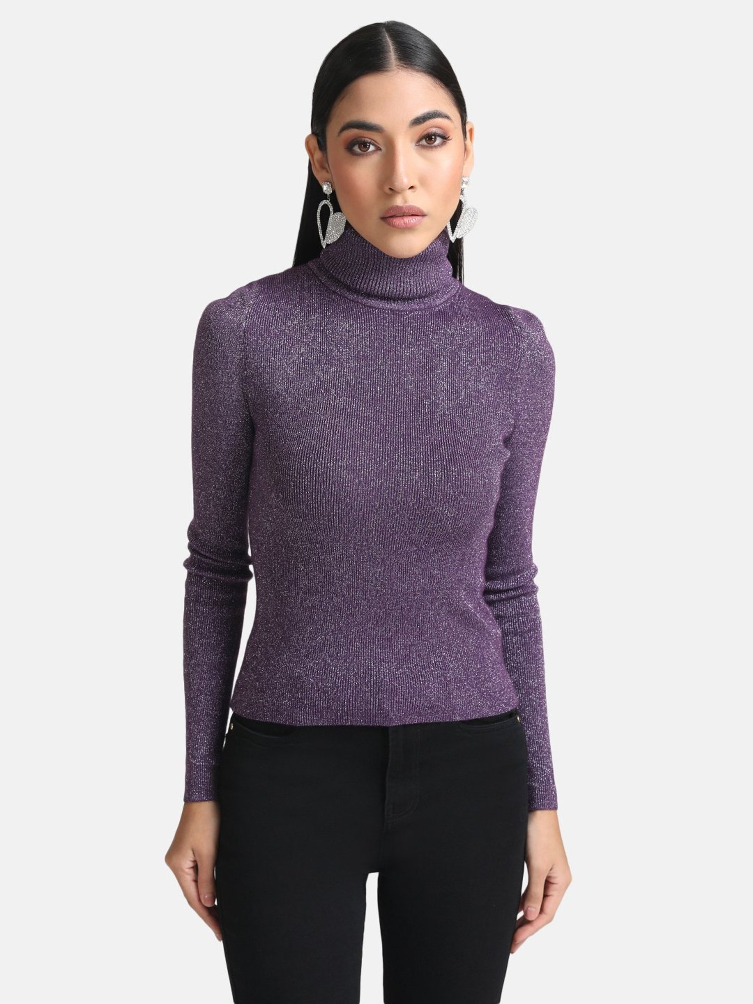 Kazo Puff Sleeves High Neck Pullover
