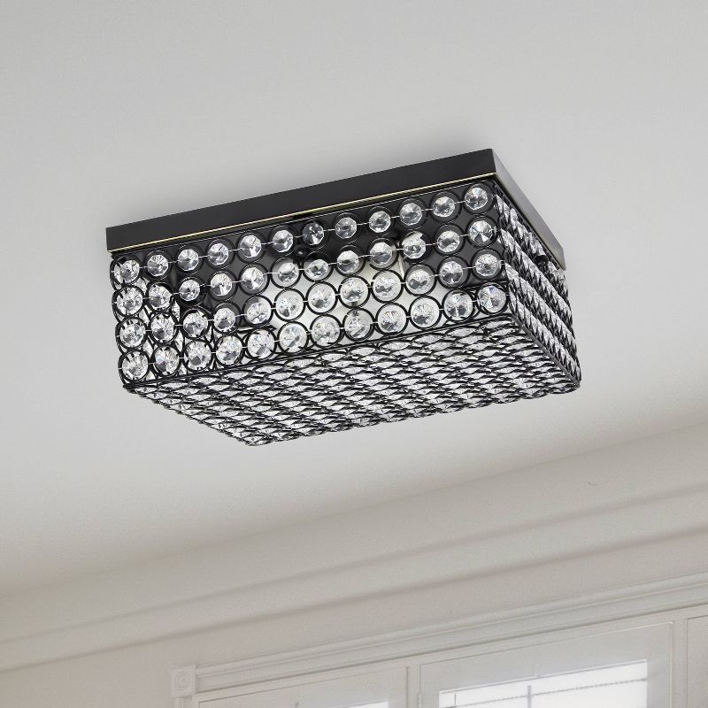 12" Elipse Square Restoration Flushmount Pendant Bronze - Elegant Designs