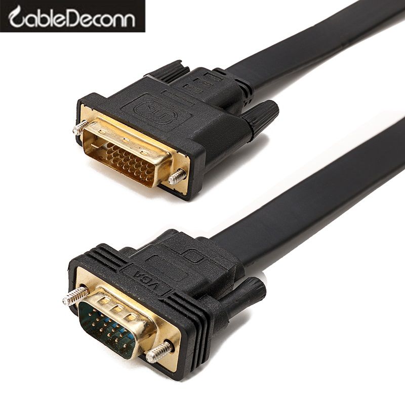 CableDeconn dvi-d vga cable adapter DVI-D 24 1 to VGA converter dvi-d to vga cable for Projector Monitor pc 2m