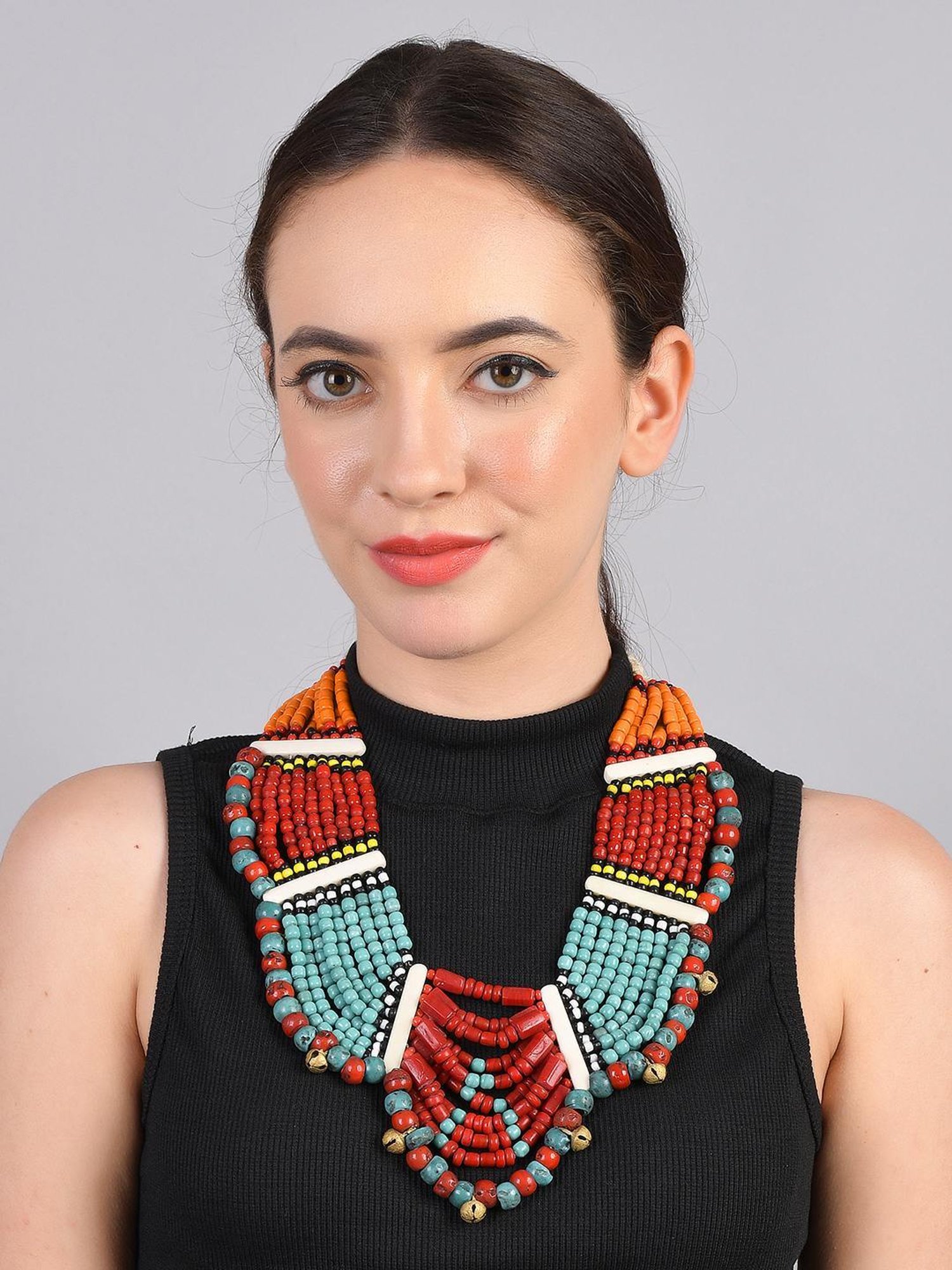 Imli Street Multicolor Vintage Naga Beaded Tribal Necklace