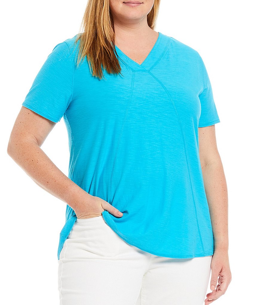 Westbound Plus Size Short Sleeve V-Neck Tee