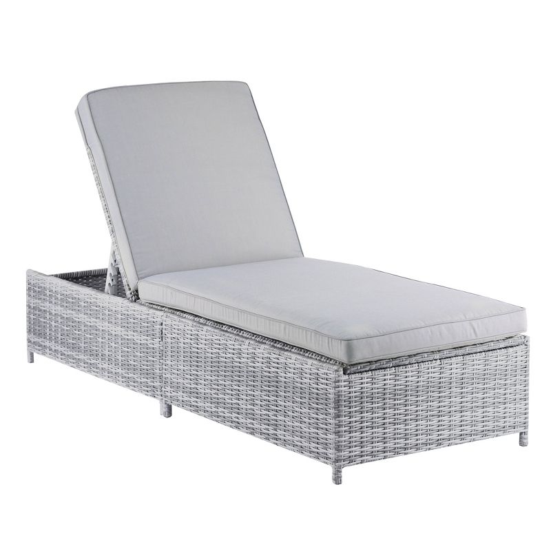 NewPort Outdoor Wicker Chaise Lounge - Dark Gray - Coaster