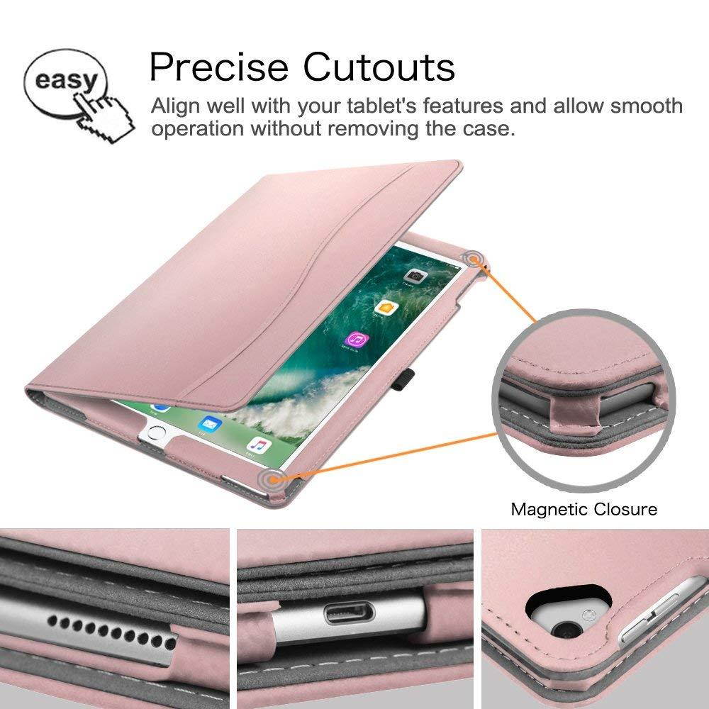 Fintie iPad Pro 12.9 Case - [Corner Protection] Multi-Angle Viewing Folio Stand Cover w/Pocket, Auto Wake/Sleep for Apple iPad Pro 12.9 1st Gen 2015 / iPad Pro 12.9 2nd Gen 2017, Rose Gold