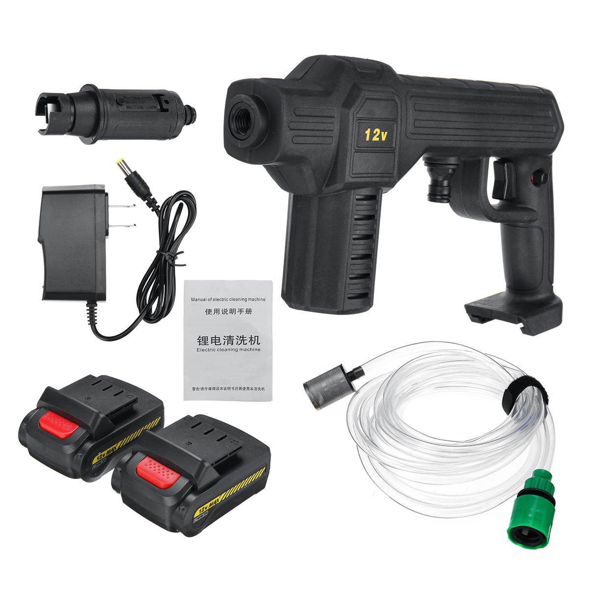 12V High Pressure Cordless Car Washer Washing Spray Guns Water Cleaner With 1/2pcs Battery-Type 1