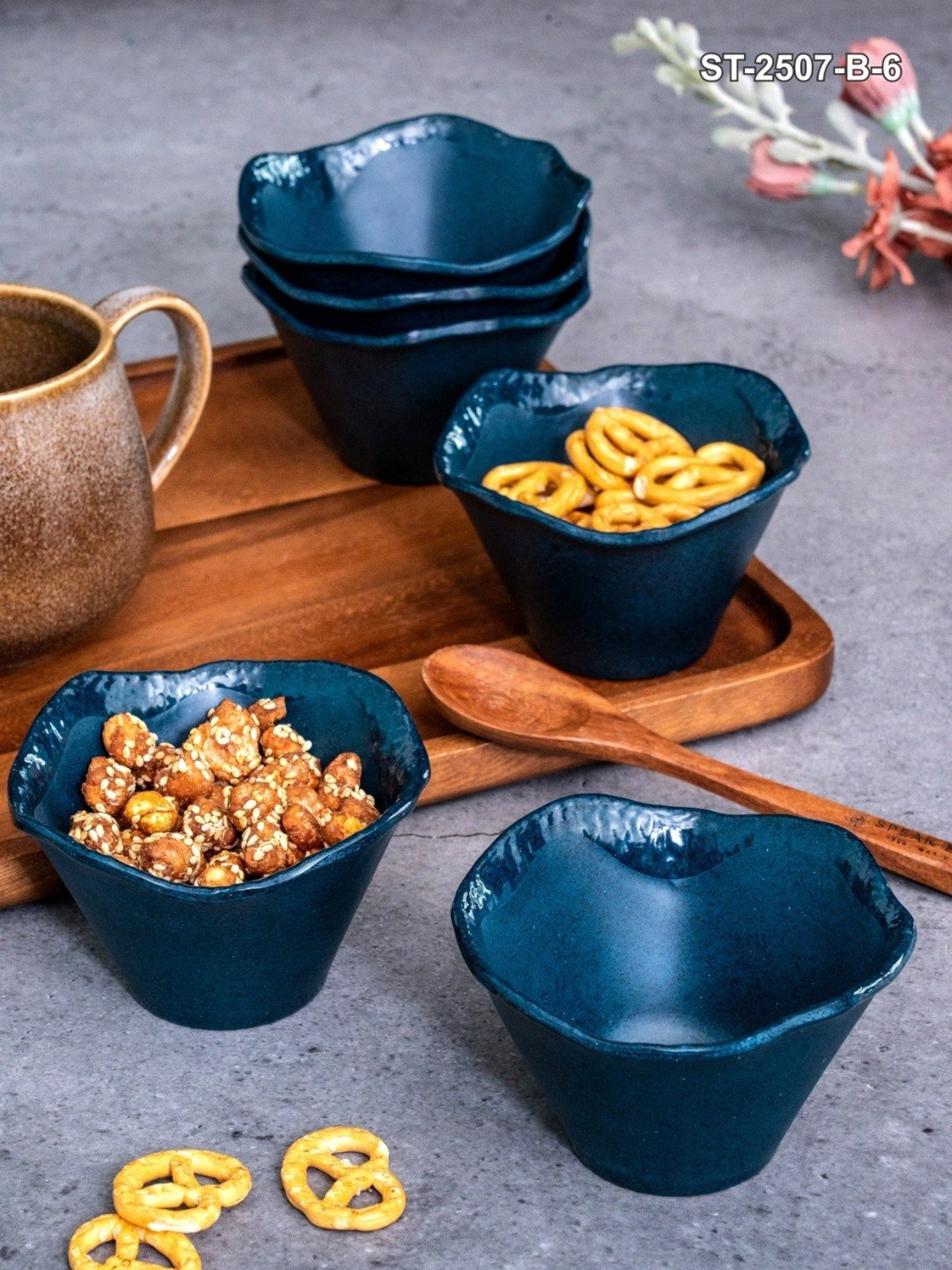 Stehlen Blue Melamine Primer Bowl - Set of 6