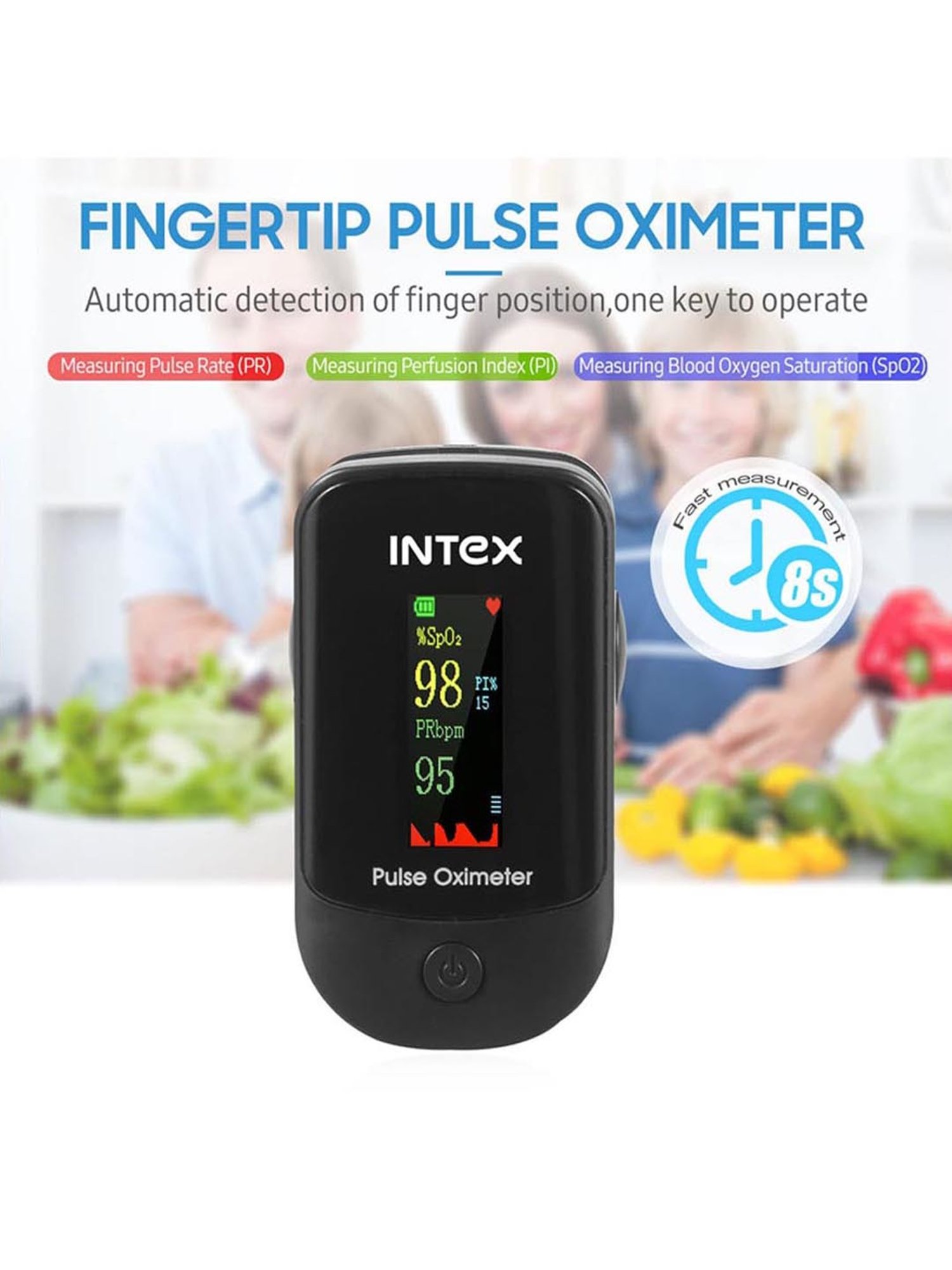 Intex MCP IT-OX02 Pulse Oximeter with Oxygen Saturation Monitor (Black)