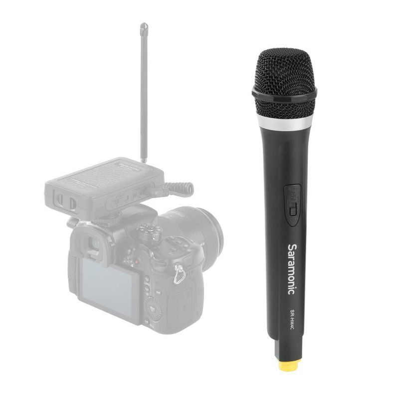 VHF Wireless Handheld Microphone Camera Interview, Saramonic SR-HM4C 4-Channel Integrated Transmitter Mic for SR-WM4C Wireless Microphone System for Canon Nikon DV DSLR Camcorders YouTube Vlog Live