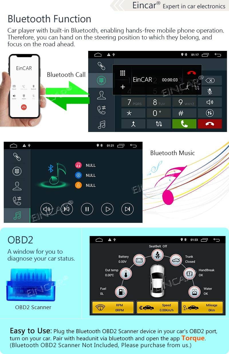 Newest Android 8.1 Oreo OS 2 Din Car Stereo System Autoradio Bluetooth in Dash GPS Navigation Corloful Key Ligths Car Tablet Double Din Audio Video Player Cam-in WiFi Mirrorlink