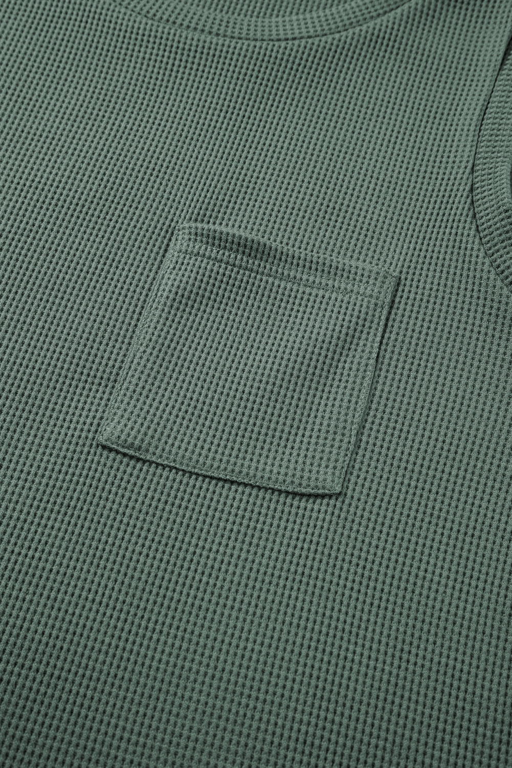 Mist Green Waffle Knit Tank Top & Shorts Set