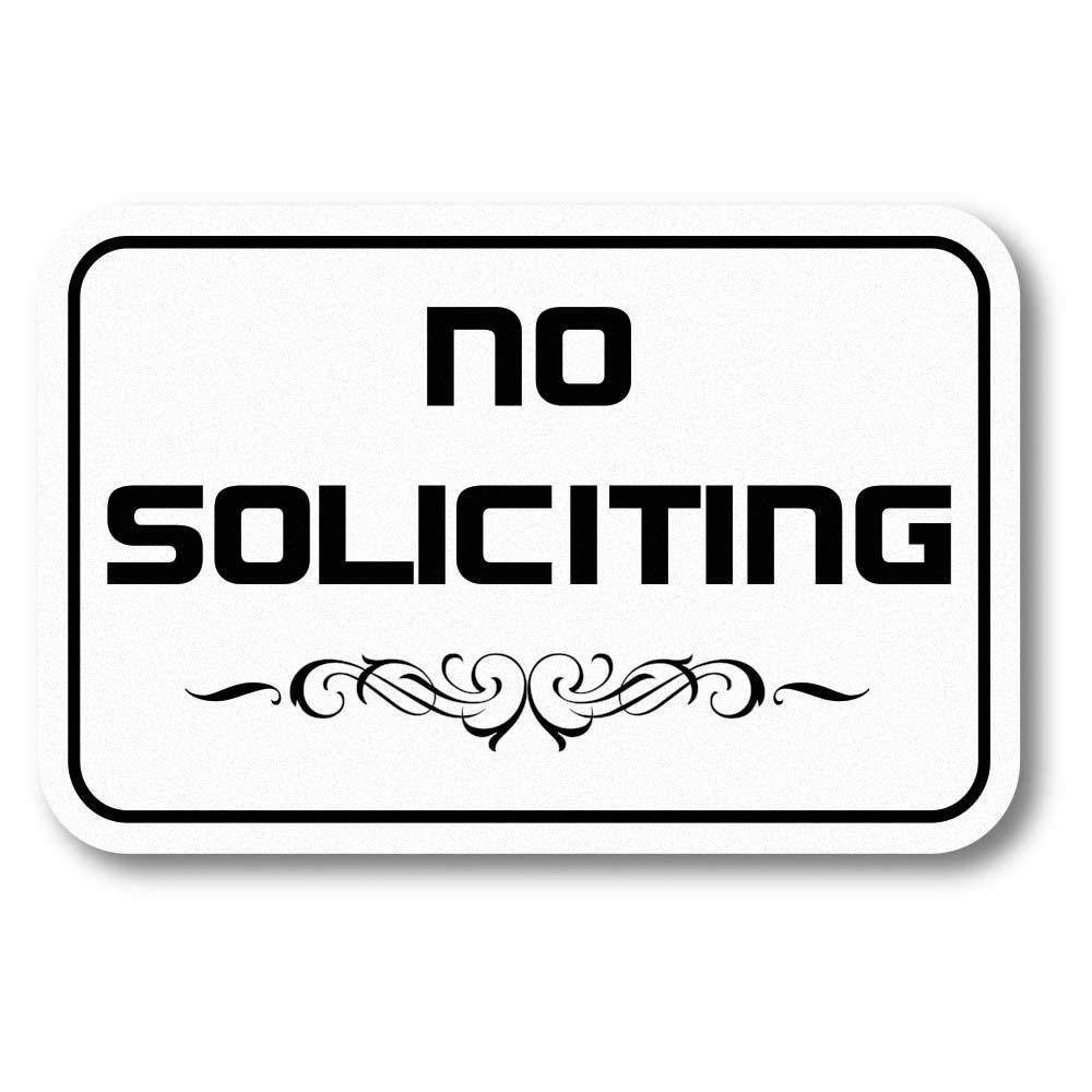 Engraved No Soliciting Sign (White) - Small
