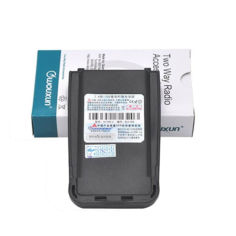 Talkie Battery Pack Wouxun BLO008 1700mAh Liion Batteries for Two Way Radio KGUV8D Battery BLO008 1700mAh